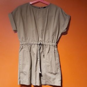 European Culture Girls Olive Green Dress